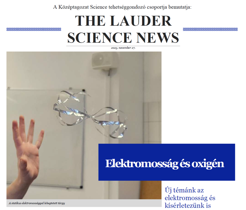 THE LAUDER SCIENCE NEWS #04 – Elektromosság és oxigén