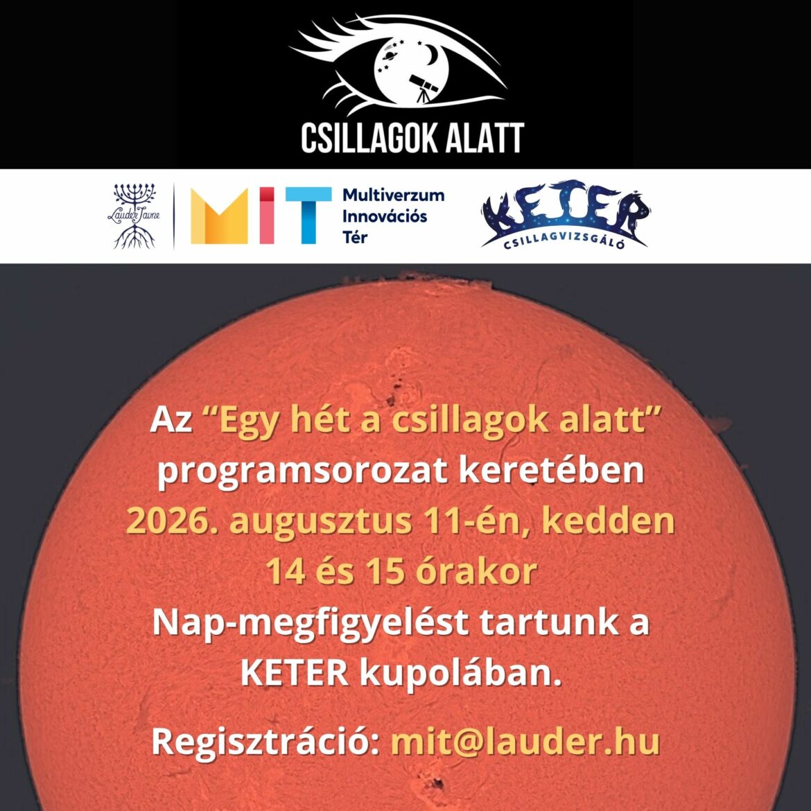 Egy hét a csillagok alatt – Idén is csatlakozunk!